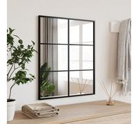 vidaXL Specchio da Parete Nero 50x60 cm Rettangolare in Ferro
