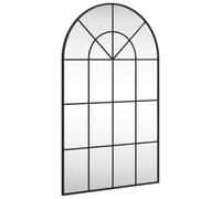 vidaXL Specchio da Parete Nero 60x100 cm Arco in Ferro