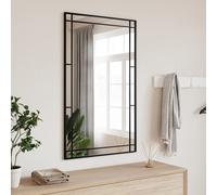 vidaXL Specchio da Parete Nero 60x100 cm Rettangolare in Ferro