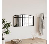 vidaXL Specchio da Parete Nero 60x30 cm Arco in Ferro