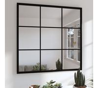 vidaXL Specchio da Parete Nero 60x60 cm in Metallo