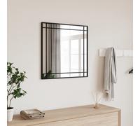 vidaXL Specchio da Parete Nero 60x60 cm Quadrato in Ferro