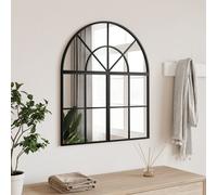 vidaXL Specchio da Parete Nero 60x70 cm Arco in Ferro, Specchio a Muro, Specchio a Parete ad Arco, Specchio da Salotto, Specchio