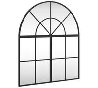 vidaXL Specchio da Parete Nero 60x70 cm Arco in Ferro, Specchio a Muro, Specchio a Parete ad Arco, Specchio da Salotto, Specchio