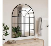 vidaXL Specchio da Parete Nero 80x100 cm Arco in Ferro
