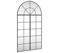 vidaXL Specchio da Parete Nero 80x140 cm Arco in Ferro