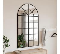 vidaXL Specchio da Parete Nero 80x140 cm Arco in Ferro