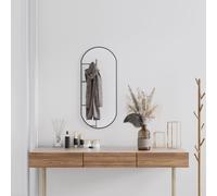 vidaXL Specchio da Parete Nero 80x35 cm Ovale