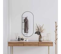vidaXL Specchio da Parete Nero 90x40 cm Ovale