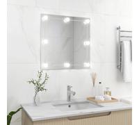 vidaXL Specchio da Parete Quadrato con Luci LED in Vetro
