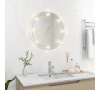 vidaXL Specchio da Parete Rotondo con Luci LED in Vetro
