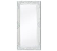 AX Specchio Parete Stile Anticato Barocco 100x50cm Bianco Camerino Gancio 243679