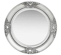 vidaXL Specchio da Parete Stile Barocco 50 cm Argento