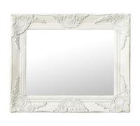 vidaXL Specchio da Parete Stile Barocco 50x40 cm Bianco