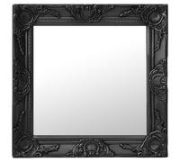 Specchio da Parete Stile Barocco 50x50 cm Nero