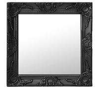 vidaXL Specchio da Parete Stile Barocco 50x50 cm Nero
