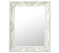 vidaXL Specchio da Parete Stile Barocco 50x60 cm Bianco