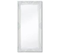 AX Specchio Parete Stile Anticato Barocco 100x50cm Bianco Camerino Gancio 243679