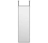 vidaXL Specchio da Porta Nero 30x100 cm in Vetro e Alluminio
