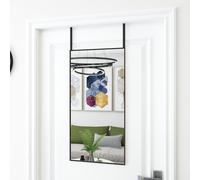 vidaXL Specchio da Porta Nero 40x80 cm in Vetro e Alluminio