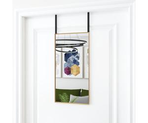 vidaXL Specchio da Porta Oro 30x60 cm Vetro e Alluminio