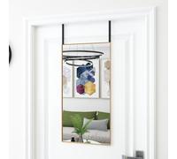 vidaXL Specchio da Porta Oro 40x80 cm in Vetro e Alluminio