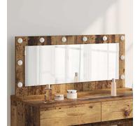 vidaXL Specchio da toeletta con luci a LED in legno vecchio 100x45x18 cm