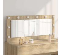 vidaXL Specchio da toeletta con luci a LED rovere sonoma 100x45x18 cm