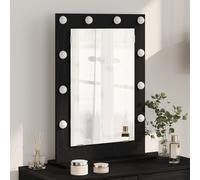 vidaXL Specchio da Vanità con specchio Rovere Nero 70 x 50 x 18 cm