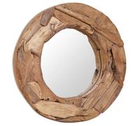 vidaXL Specchio Decorativo in Legno di Teak 60 cm Rotondo