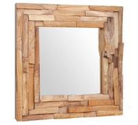 vidaXL Specchio Decorativo in Legno di Teak 60x60 cm Quadrato