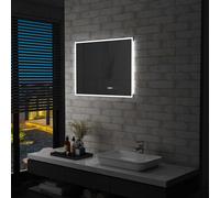 vidaXL Specchio LED Bagno con Sensore Tattile e Schermo Orario 80x60cm