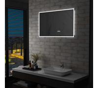 vidaXL Specchio LED Bagno con Sensore Tattile Schermo Orario 100x60cm