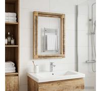 vidaXL Specchio Montaggio a parete Marrone e Nero 70 x 50 x 3 cm Vetro