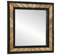 vidaXL Specchio Nero e Marrone 50 x 2 x 50 cm Legno Massello di Acacia