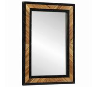 vidaXL Specchio Nero e Marrone 70 x 2 x 70 cm Legno Massello di Acacia