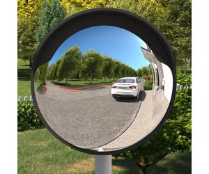 vidaXL Specchio stradale convesso per esterni nero Ø60 cm in policarbonato