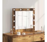vidaXL Specchio Vanity con Luci LED Legno Antico 60x55x18 cm