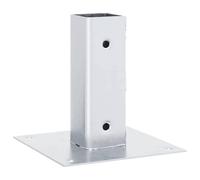 vidaXL Basi per Pali Quadrate 4 pz Argento 46x46 mm in Acciaio Zincato, base di recinzione in cemento, base del palo della recinzione, supporto del palo in metallo