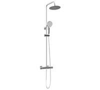 vidaXL SS201, set doccia termostatico cromato doccia regolabile in altezza, con testa e mano, controllo della temperatura per modernizzare il vostro bagno