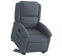 vidaXL Poltrona Alzapersona Reclinabile Elettrica Grigio Scuro Velluto, poltrona reclinante alzapersona elettrica, poltrona reclinabile, poltrona motorizzata