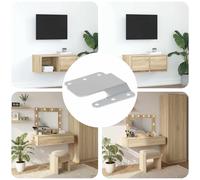 vidaXL Staffa di Montaggio Flush 12 pcs Argento 75 x 66 x 1,4 mm, Supporto in acciaio, montaggio a filo, perfetto per armadi moderni, hardware per progetti fai-da-te