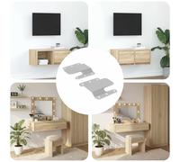 vidaXL Staffa di Montaggio Flush 2 pcs Argento 75 x 66 x 1,4 mm, Supporto in acciaio, montaggio a filo, perfetto per armadi moderni, hardware per progetti fai-da-te