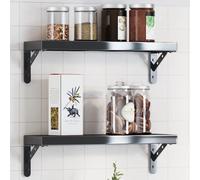 vidaXL Staffe per Mensola 4 pz 15x2,5x11,5 cm in Acciaio Inox Nero