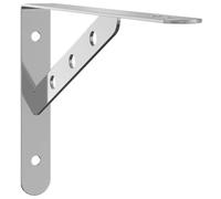 vidaXL Staffe per Mensola 4 pz 23,5x2,5x15,5cm in Acciaio Inox Argento, staffa per ripiano, staffa per mensola in metallo, supporto per ripiano