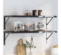 vidaXL Staffe per Mensola 4 pz 40x2,5x25 cm in Acciaio Inox Nero