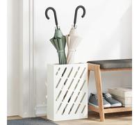 vidaXL Stand per Ombrelli da Pioggia Bianco 28 x 12 x 41 cm Acciaio