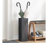 vidaXL Stand per Ombrelli da Pioggia Nero 15,5 x 15,5 x 49 cm Acciaio