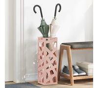 vidaXL Stand per Ombrelli da Pioggia Rosa 15,5 x 15,5 x 49 cm Acciaio