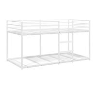 vidaXL Letto a Castello Senza Materasso Bianco 80x200 cm in Acciaio, Struttura Letto, Rete Letto, mobili Camera da Letto, Letto a soppalco